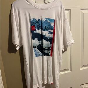 The North Face White Tee with Mountain Graphic